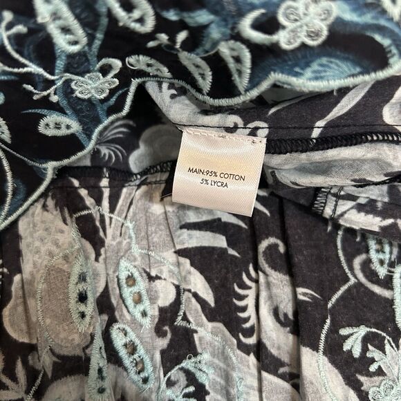NWT Leona Edmiston Sahara Midi Dress Floral Embroidered Blue Women's Size Large - Picture 10 of 10